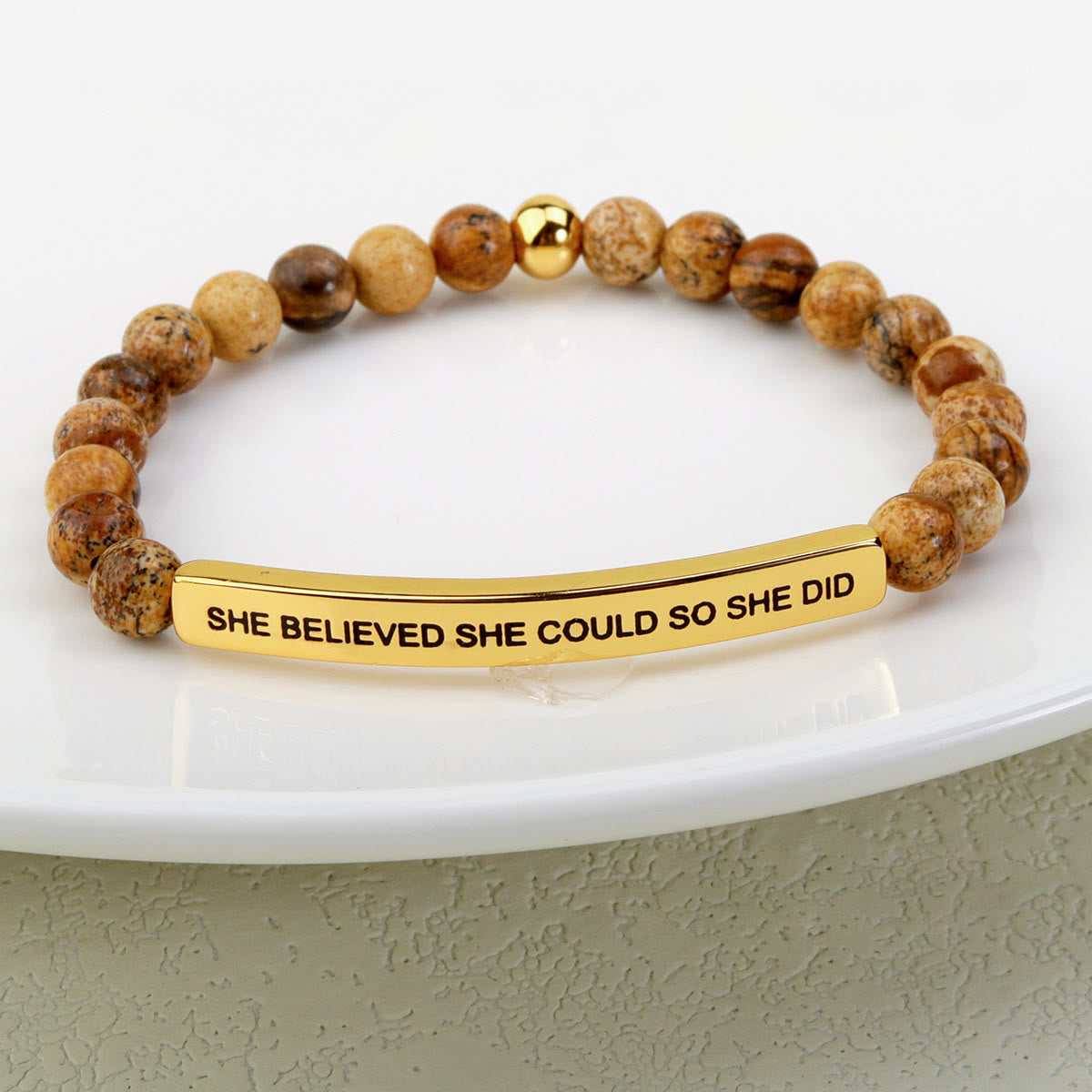 Olivenorma SHE BELIEVED SHE COULD SO SHE DID Engraving Bracelet