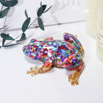 Olivenorma Crystal Resin Frog Ornament Gemstone Decoration