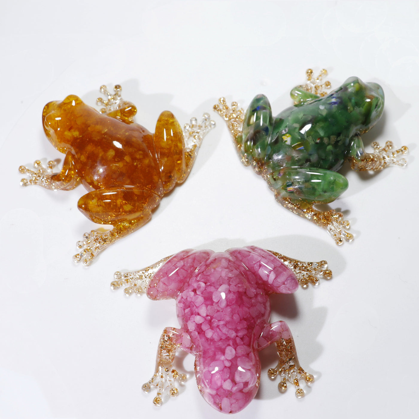 Olivenorma Crystal Resin Frog Ornament Gemstone Decoration