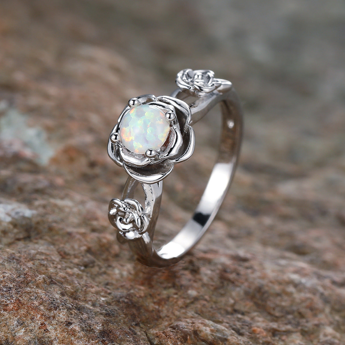 Olivenorma "Rose Of Love" Unique Opal Ring