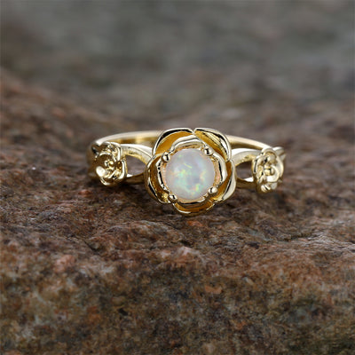 Olivenorma "Rose Of Love" Unique Opal Ring