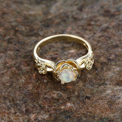 Olivenorma "Rose Of Love" Unique Opal Ring