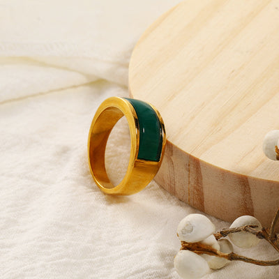 Olivenorma Green Cat's Eye Stone Ring