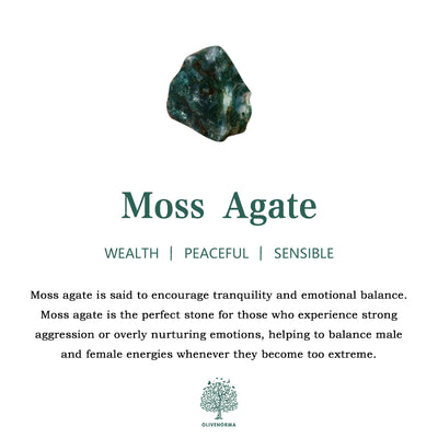 Olivenorma Pear Cut Moss Agate Engagement Ring