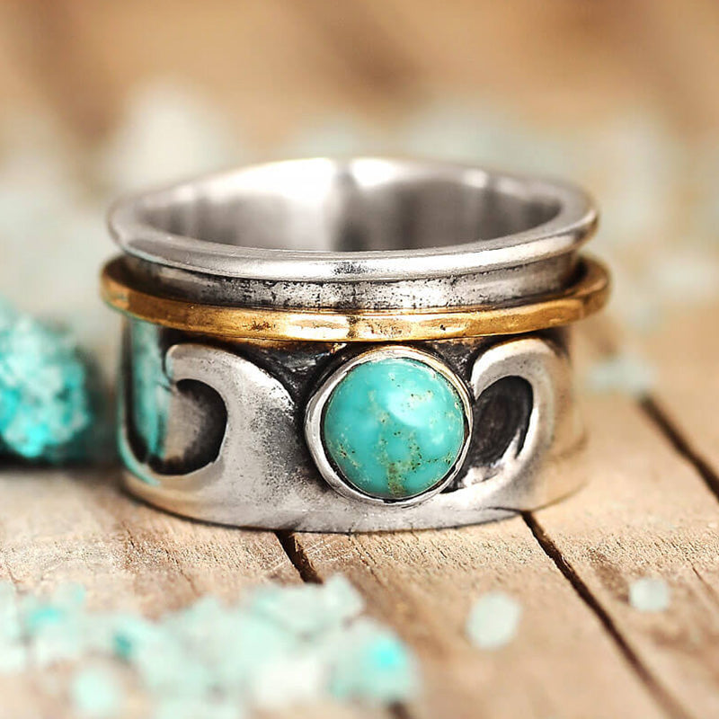 Olivenorma Retro Fidget Wave Turquoise Ring