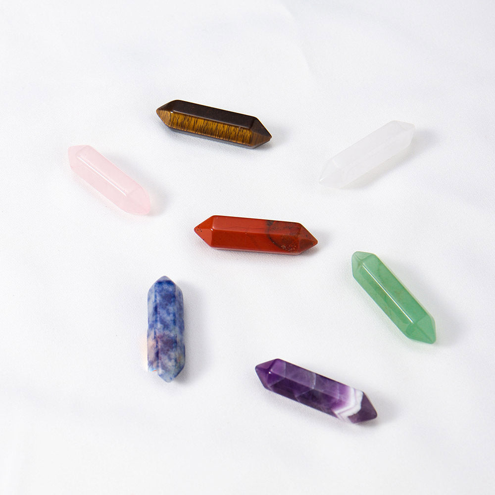 Olivenorma Natural Crystal Double Pointed Column Chakra Gemstone Decoration