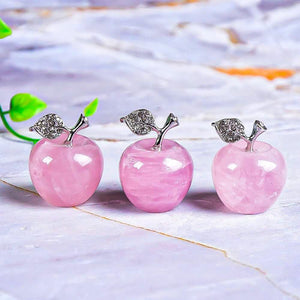 Olivenorma Christmas Eve Natural Stone Apple Carving Gemstone Decoration