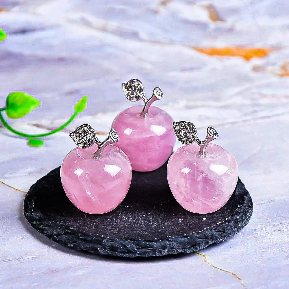 Olivenorma Christmas Eve Natural Stone Apple Carving Gemstone Decoration