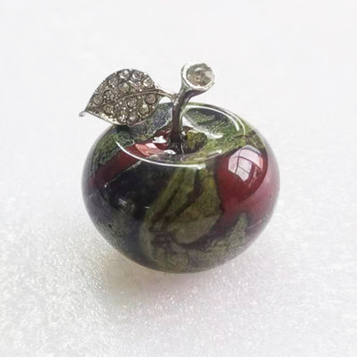 Olivenorma Christmas Eve Natural Stone Apple Carving Gemstone Decoration