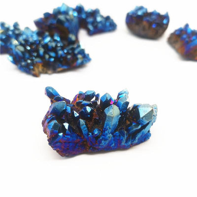 Olivenorma Natural Titanium Aura Quartz Crystal Cluster Gemstone Decoration