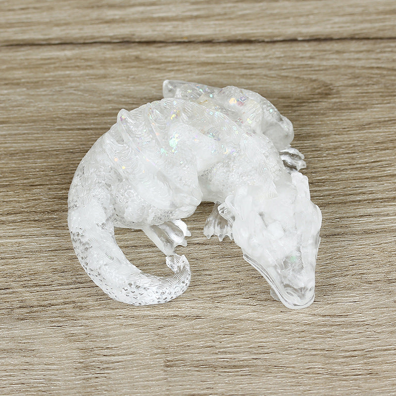 Olivenorma Natural Crystal Gravel Resin Glue Dragon Gemstone Decoration