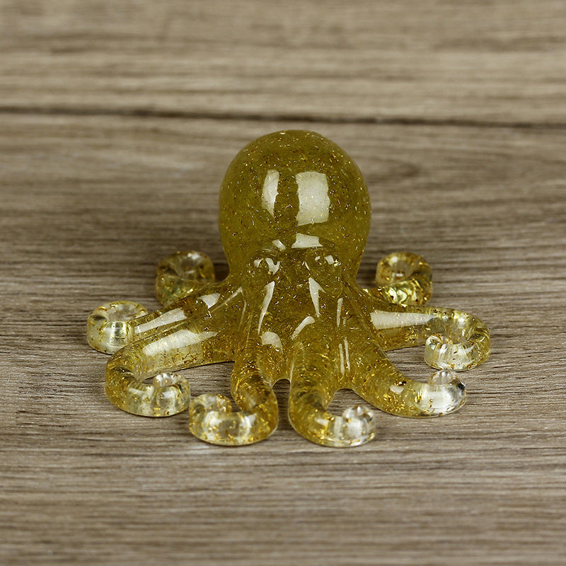Olivenorma Deep Sea Wisdom Crystal Octopus Gemstone Decoration - Lemon Quartz - With Card - image 9