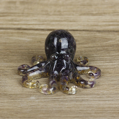 Olivenorma Deep Sea Wisdom Crystal Octopus Gemstone Decoration - Amethyst - With Card - image 26