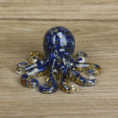 Olivenorma Deep Sea Wisdom Crystal Octopus Gemstone Decoration - Lapis Lazuli - With Card - image 5