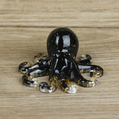 Olivenorma Deep Sea Wisdom Crystal Octopus Gemstone Decoration - Obsidian - With Card - image 32