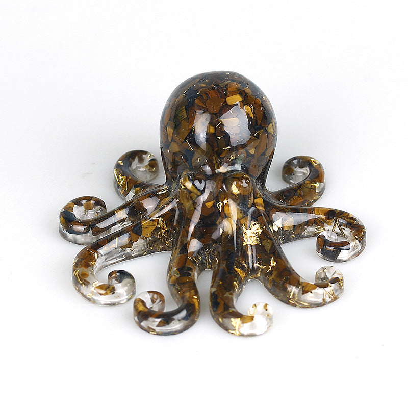 Olivenorma Natural Crystal Gravel Octopus Gemstone Decoration