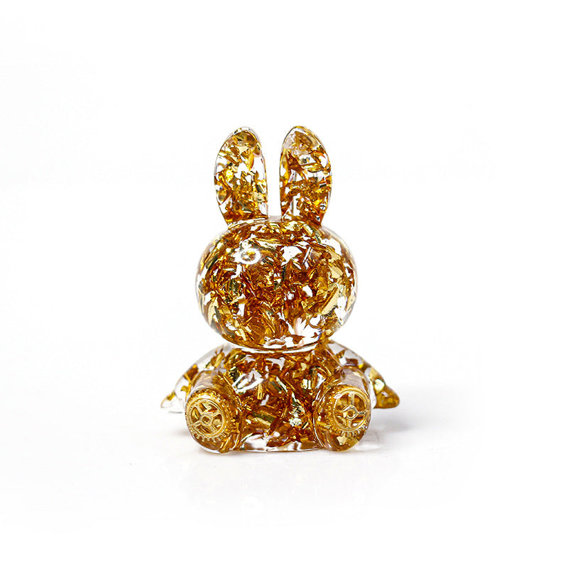 Olivenorma Crystal Glue Rabbit Desktop Ornament Gemstone Decoration