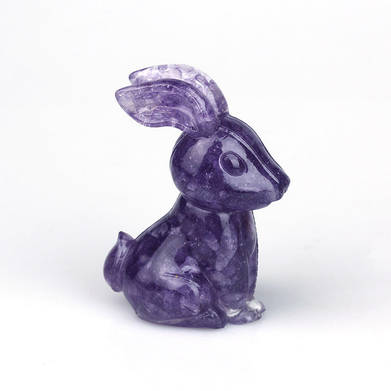 Olivenorma Crystal Resin Epoxy Bunny Home Table Gemstone Decoration