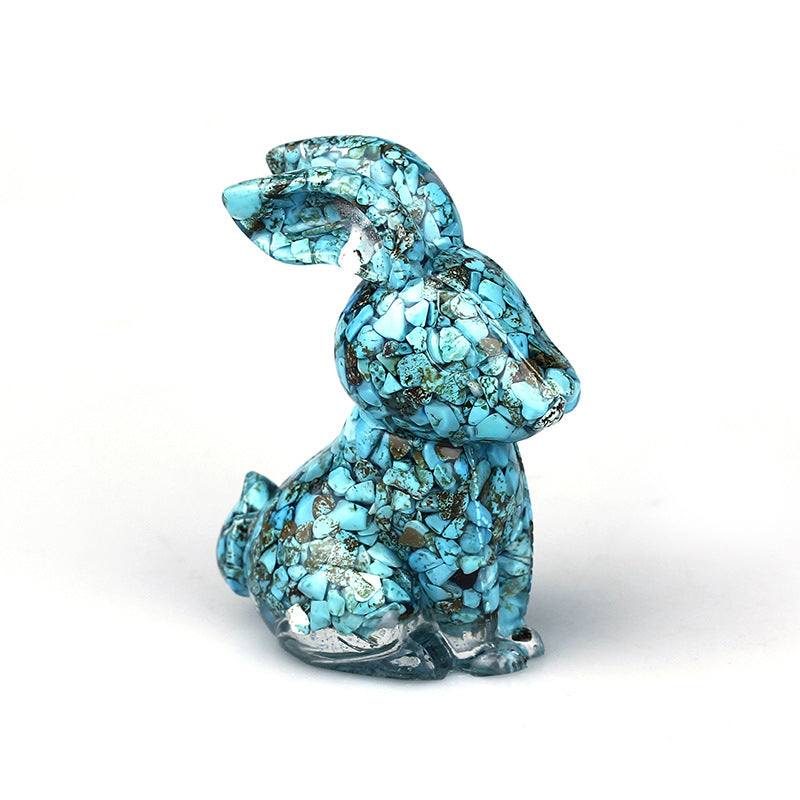 Olivenorma Crystal Resin Epoxy Bunny Home Table Gemstone Decoration