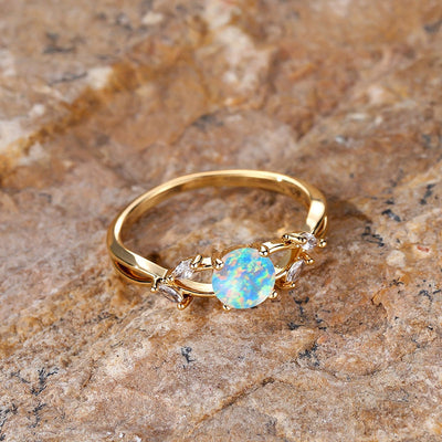 Olivenorma "Purify Energy" Dainty Opal Plated Marquise Zircon Ring