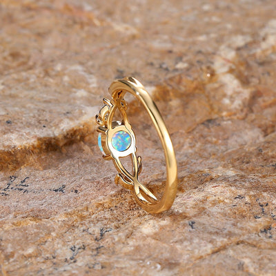 Olivenorma "Purify Energy" Dainty Opal Plated Marquise Zircon Ring