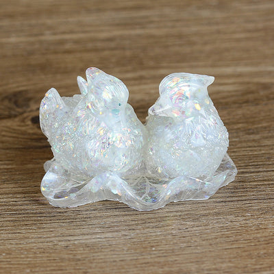 Olivenorma Cute Crystal Mandarin Duck Glue Ornaments Gemstone Decoration