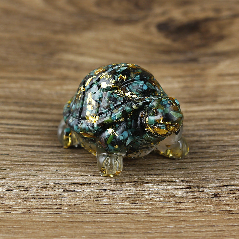 Olivenorma Cute Little Turtle Ornament Gemstone Decoration