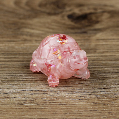 Olivenorma Eternal Journey Gemstone Turtle Gemstone Decoration - Rose Quartz - With Card - image 13