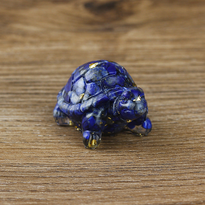 Olivenorma Eternal Journey Gemstone Turtle Gemstone Decoration - Lapis Lazuli - With Card - image 19