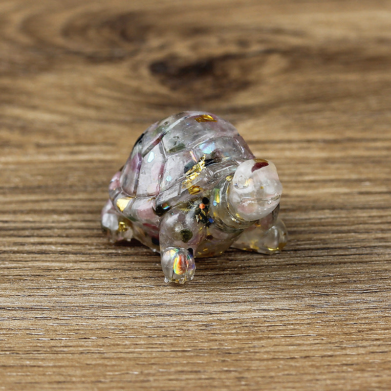 Olivenorma Cute Little Turtle Ornament Gemstone Decoration