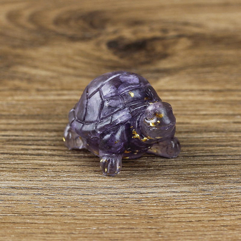 Olivenorma Eternal Journey Gemstone Turtle Gemstone Decoration - Amethyst - With Card - image 25