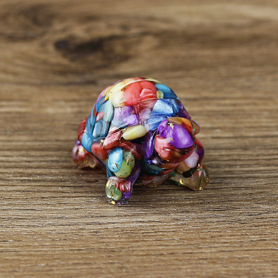 Olivenorma Eternal Journey Gemstone Turtle Gemstone Decoration - Colorful Shells - With Card - image 37