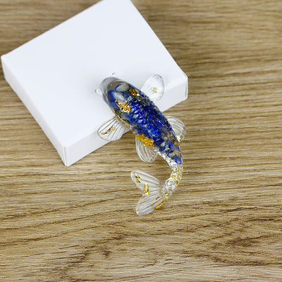 Olivenorma Ocean Harmony Crystal Fish Figurine Gemstone Decoration - Lapis Lazuli - With Card - image 16