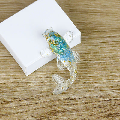 Olivenorma Ocean Harmony Crystal Fish Figurine Gemstone Decoration - Aquamarine - With Card - image 18