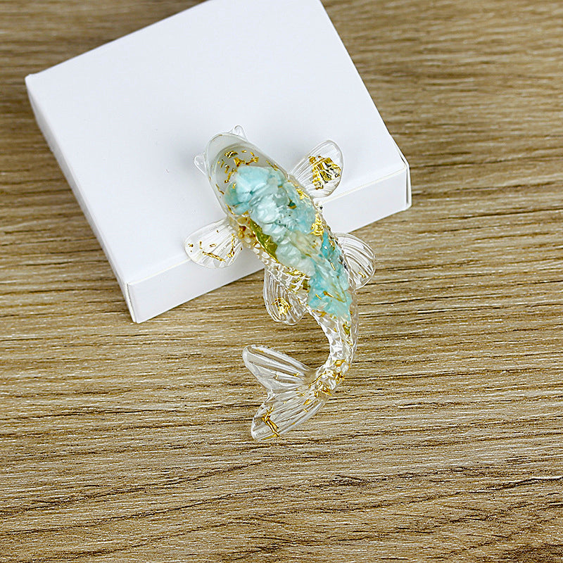 Olivenorma Ocean Harmony Crystal Fish Figurine Gemstone Decoration - Amazonite - With Card - image 29