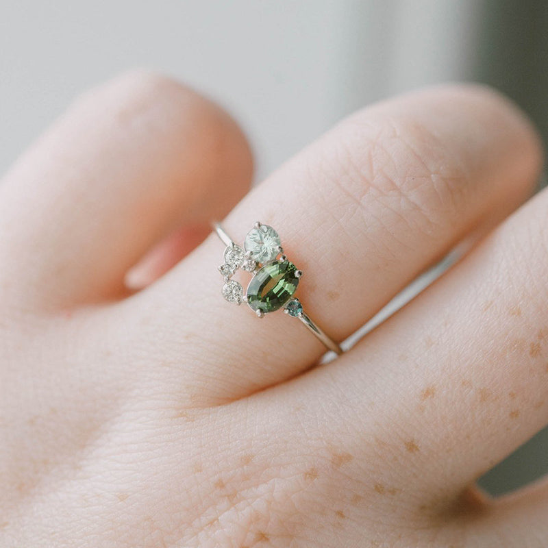 Olivenorma "The Morning Sun" - Natural Peridot with Zircon Ring