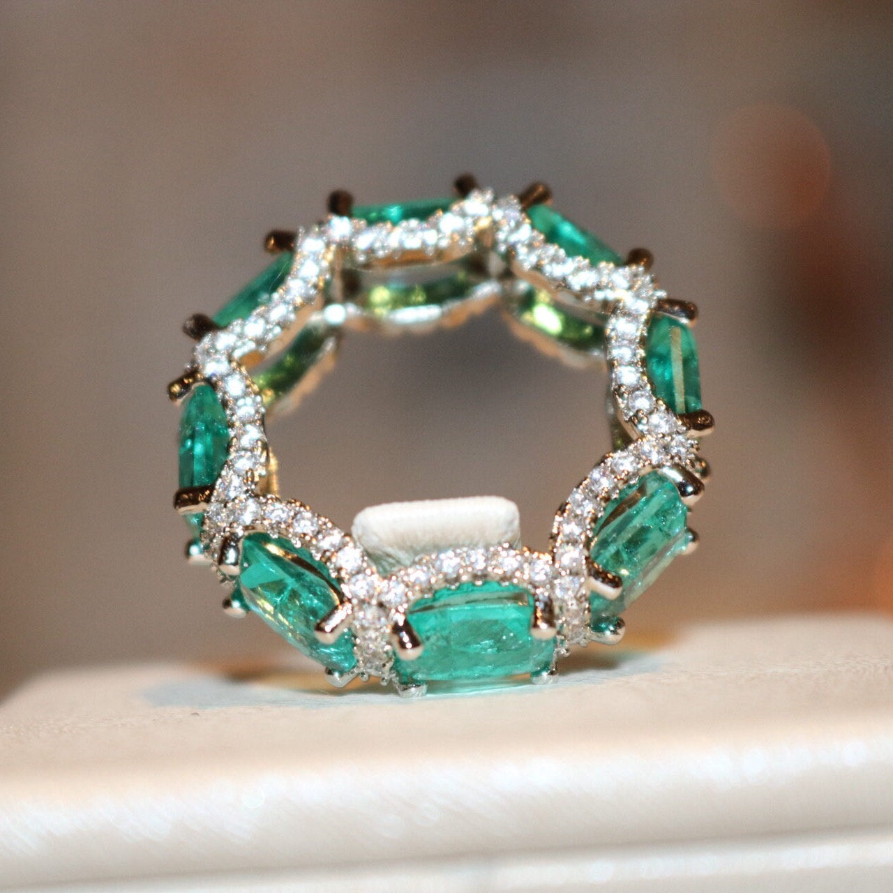 Olivenorma Ocean Blue Paraiba Tourmaline Full Eternity Ring