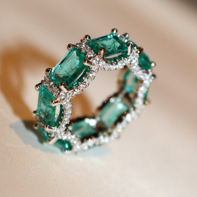 Olivenorma Ocean Blue Paraiba Tourmaline Full Eternity Ring