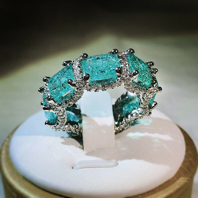 Olivenorma Ocean Blue Paraiba Tourmaline Full Eternity Ring