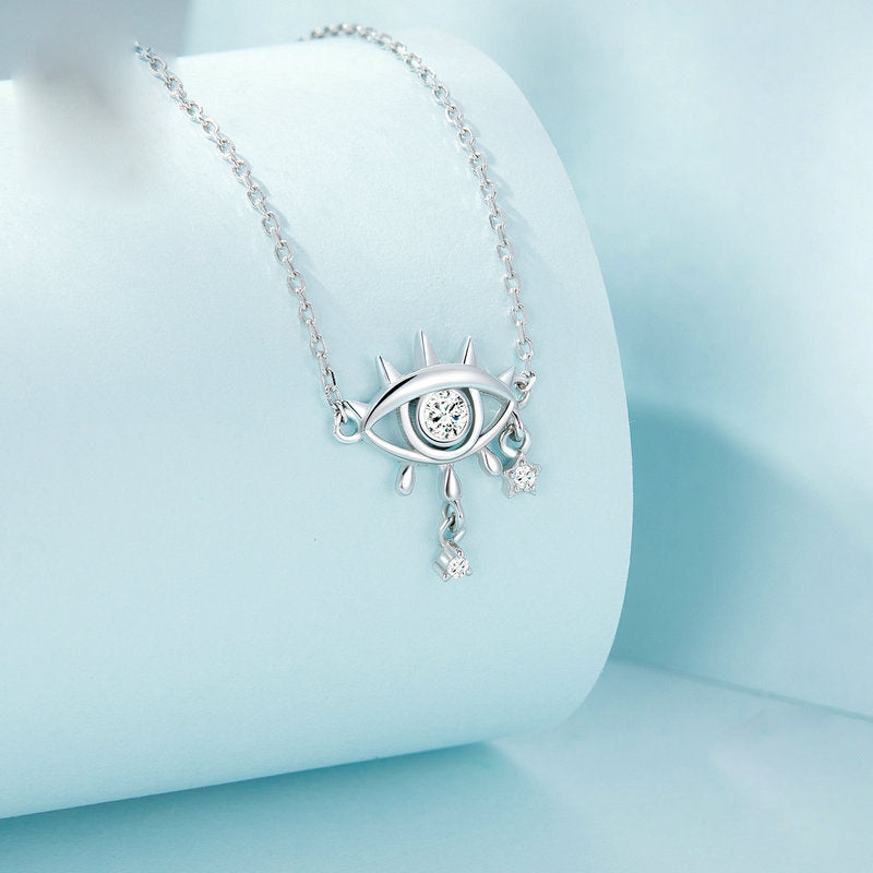 Olivenorma Sterling Silver Tears Of Evil Eye Pendant Necklace