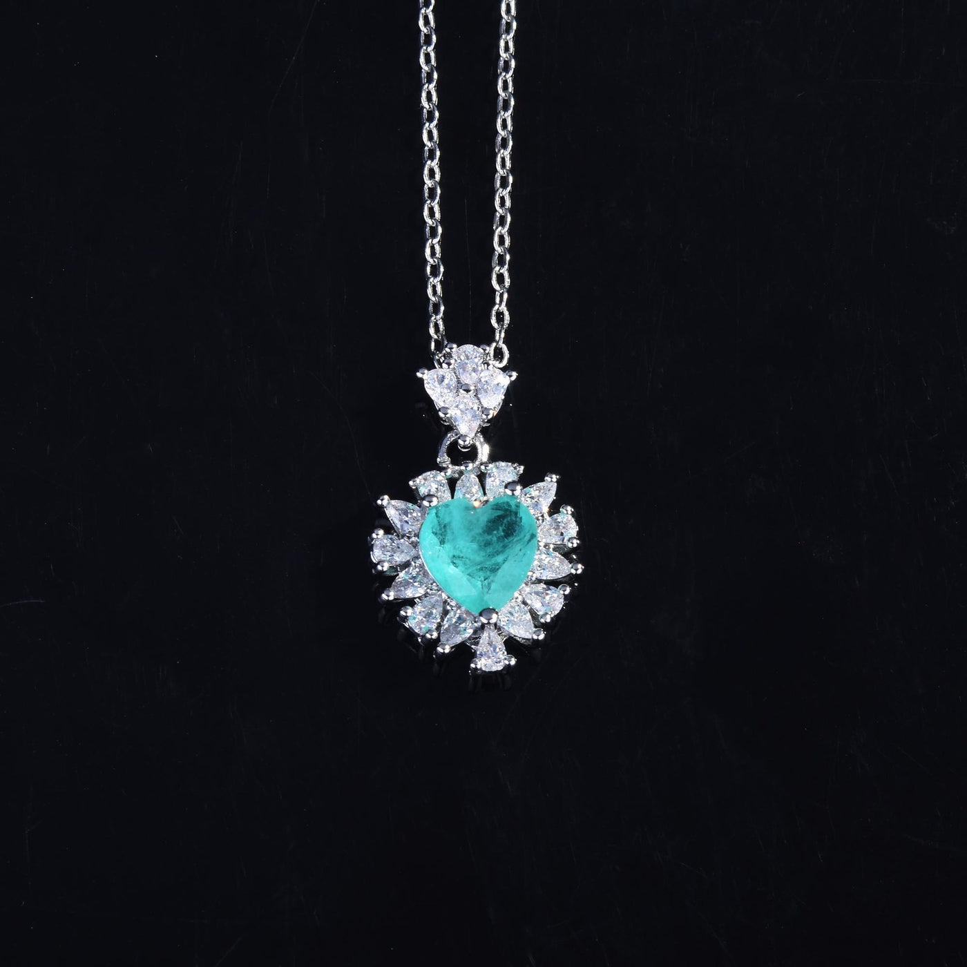 Olivenorma Heart Shape Paraiba Tourmaline Necklace