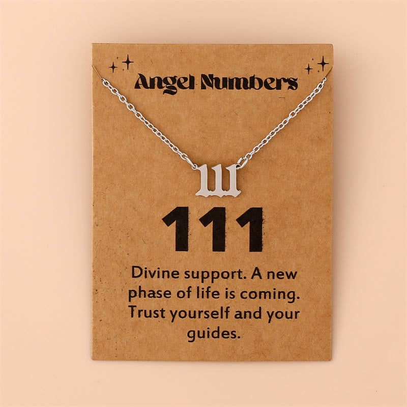 Olivenorma Angel Number Stainless Steel Necklace