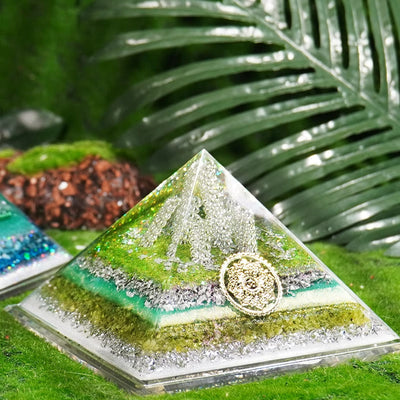 Olivenorma Peridot Prehnite Healing Orgone Pyramid