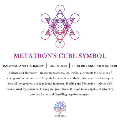 Olivenorma Obsidian Metatron's Cube Orgone Necklace