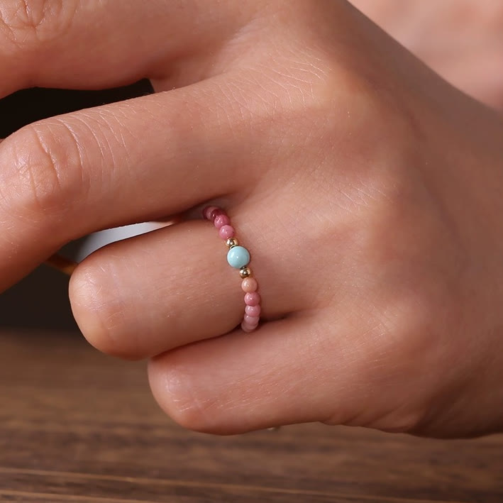 Olivenorma Extra Fine 2mm Rhodochrosite Bead Ring