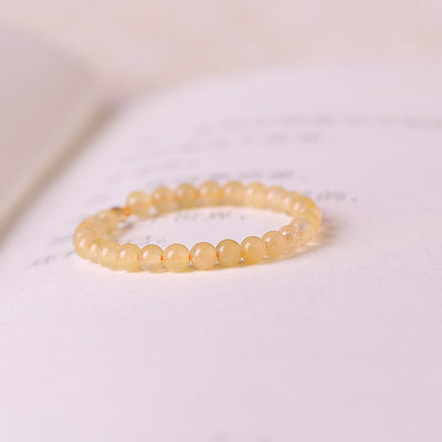 Olivenorma Extra Fine 2mm Yellow Jade Beaded Ring