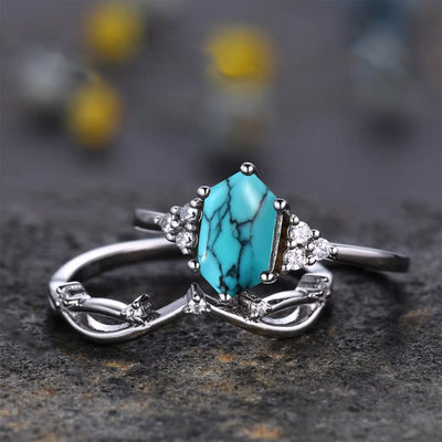 Olivenorma "Lucky Amulet" - Turquoise 2-piece Ring Set