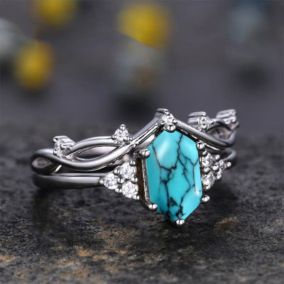 Olivenorma "Lucky Amulet" - Turquoise 2-piece Ring Set