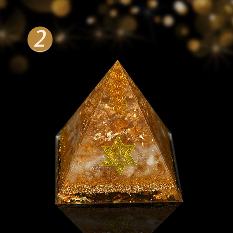 Olivenorma Natural Crystal Ornaments Functional Healing Orgone Pyramid