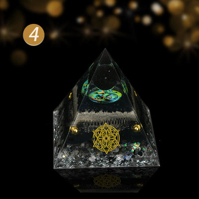 Olivenorma Natural Crystal Ornaments Functional Healing Orgone Pyramid